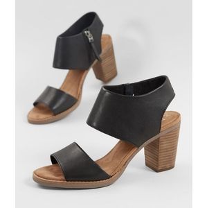 TOMS Majorca Leather Cutout sandal in Black